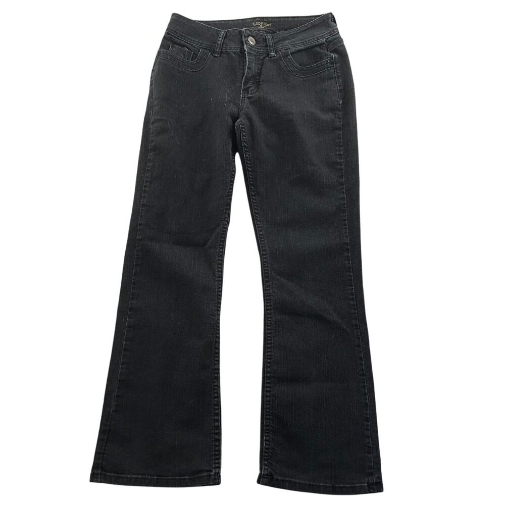 Riders By Lee Womens Jeans 6P Black Denim Mid-Rise Bootcut Leg Classic Casual